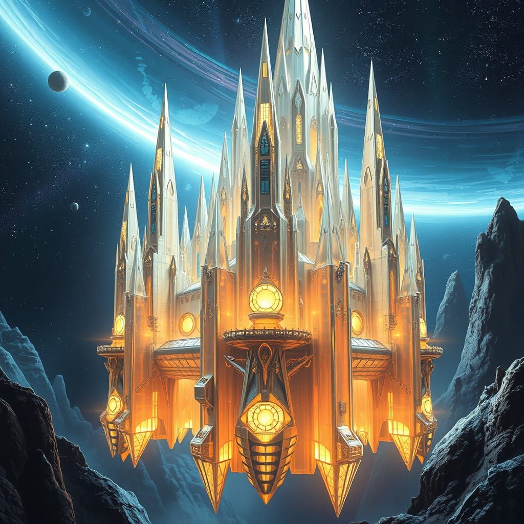 Majestic Crystal Spire Radiates Otherworldly Glow in Space