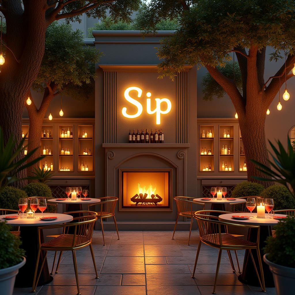 Glamorous Wine Bar at Night: An Art Deco Fantasy