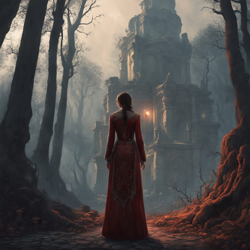 Ethereal Vampire Goddess in Victorian-Era Splendor