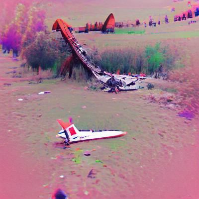 Crashed Airplane in Field