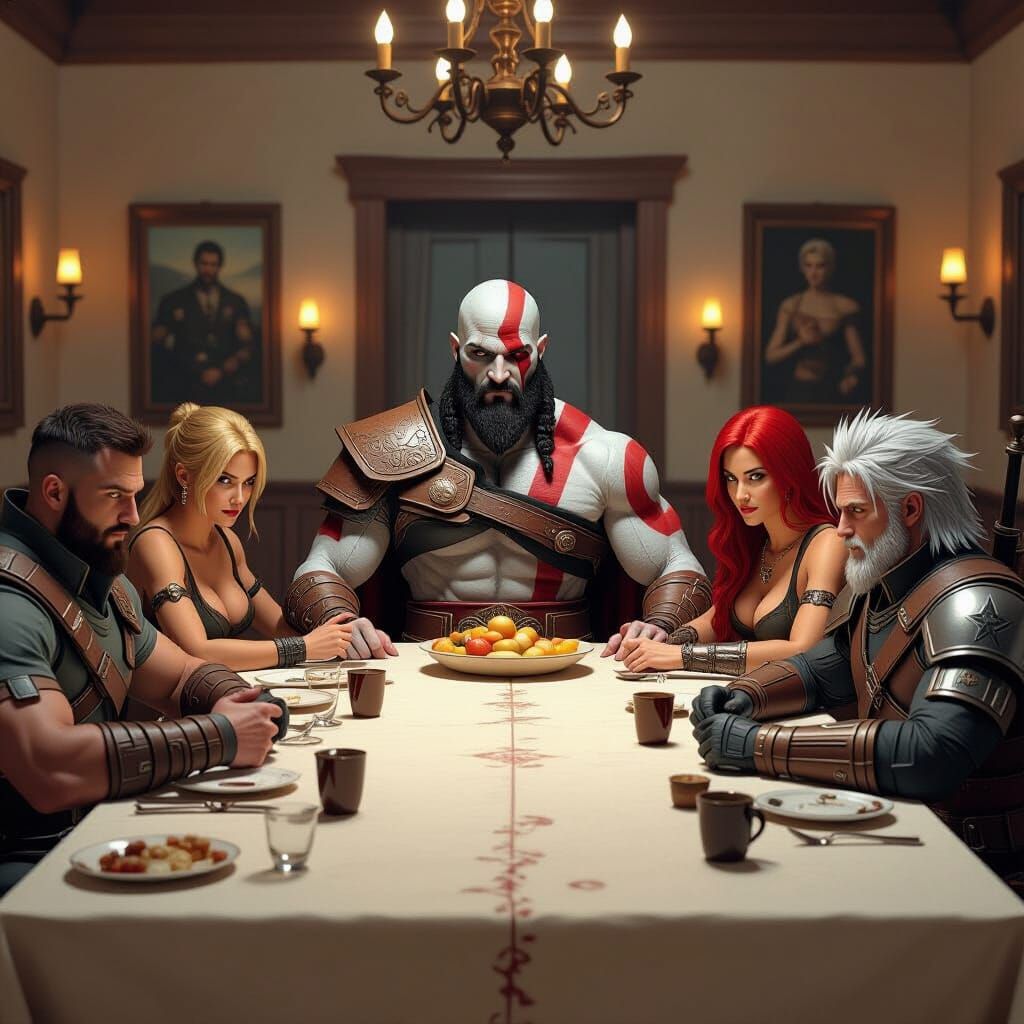 Kratos Recreates Last Supper with Video Game Icons
