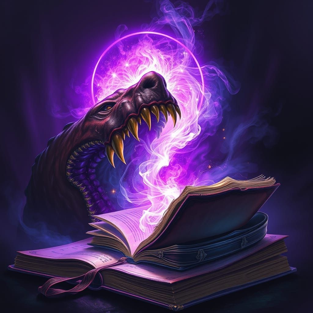 Magical Tome Devours Ancient Book in a Swirling, Iridescent ...