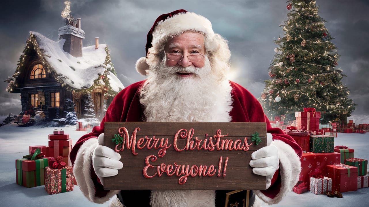 Jolly Santa Claus in Epic Winter Wonderland