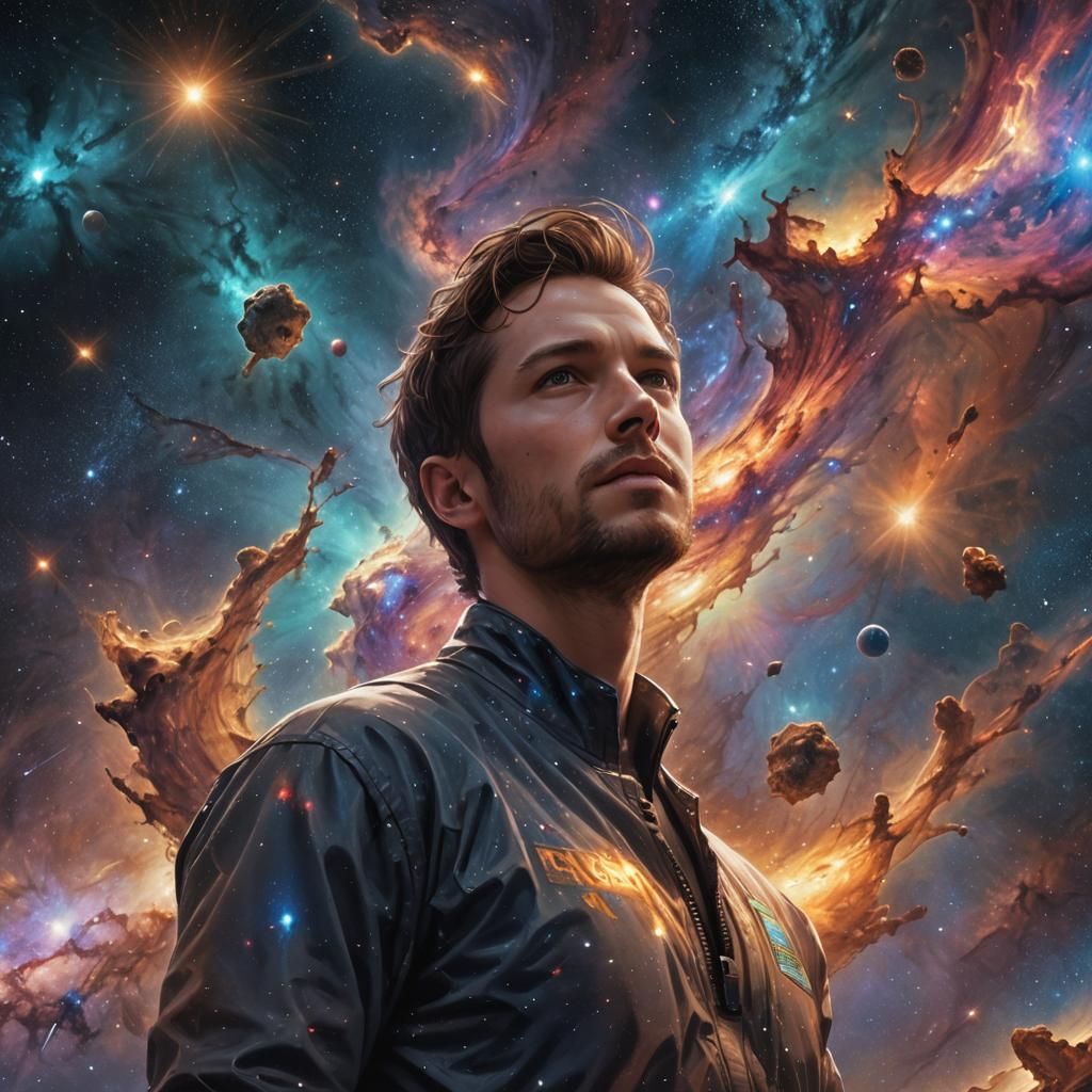 Cosmic Cold Fusion: Hyperrealistic Nebula and Milky Way