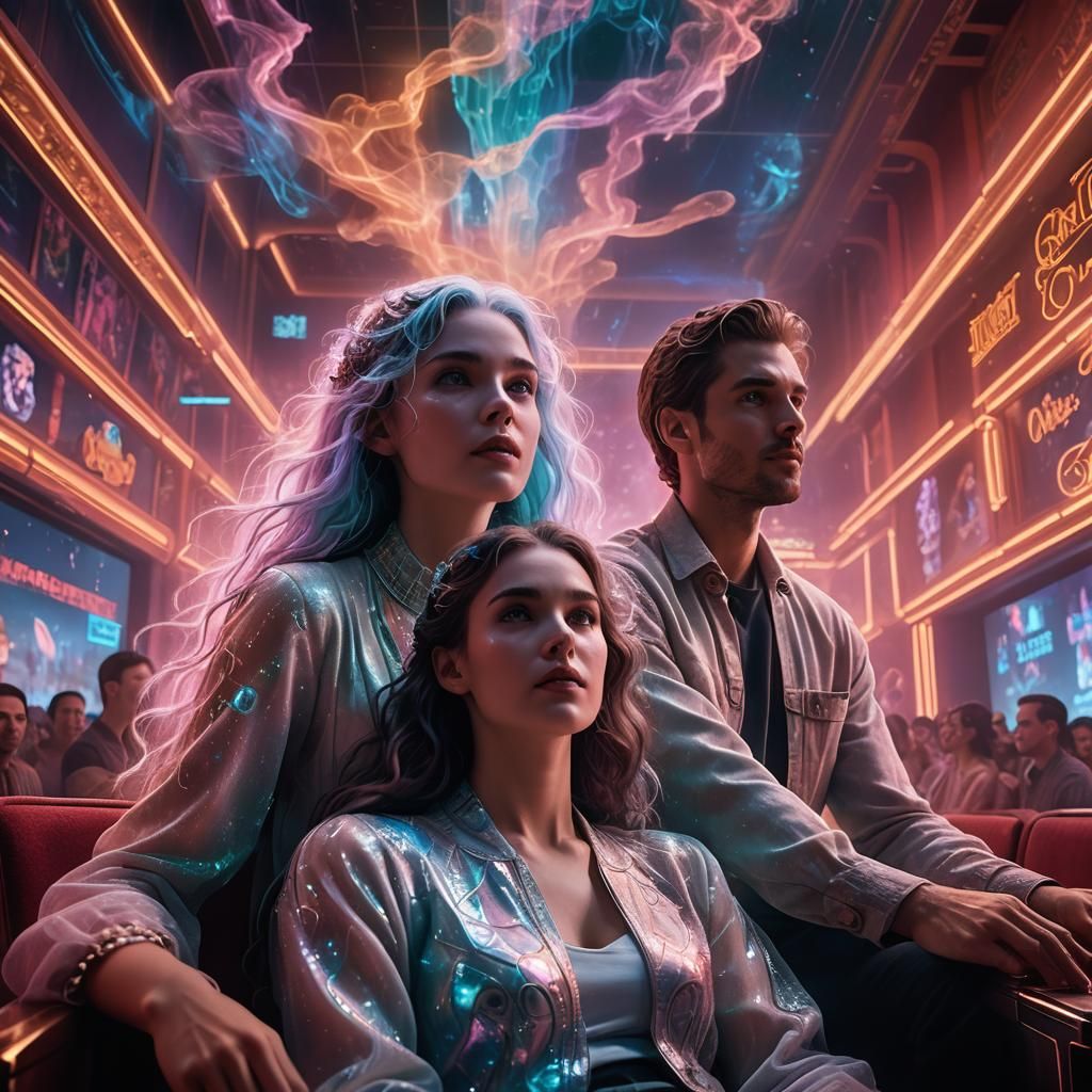 Ghostly Girlfriend at Holographic Movie Theater