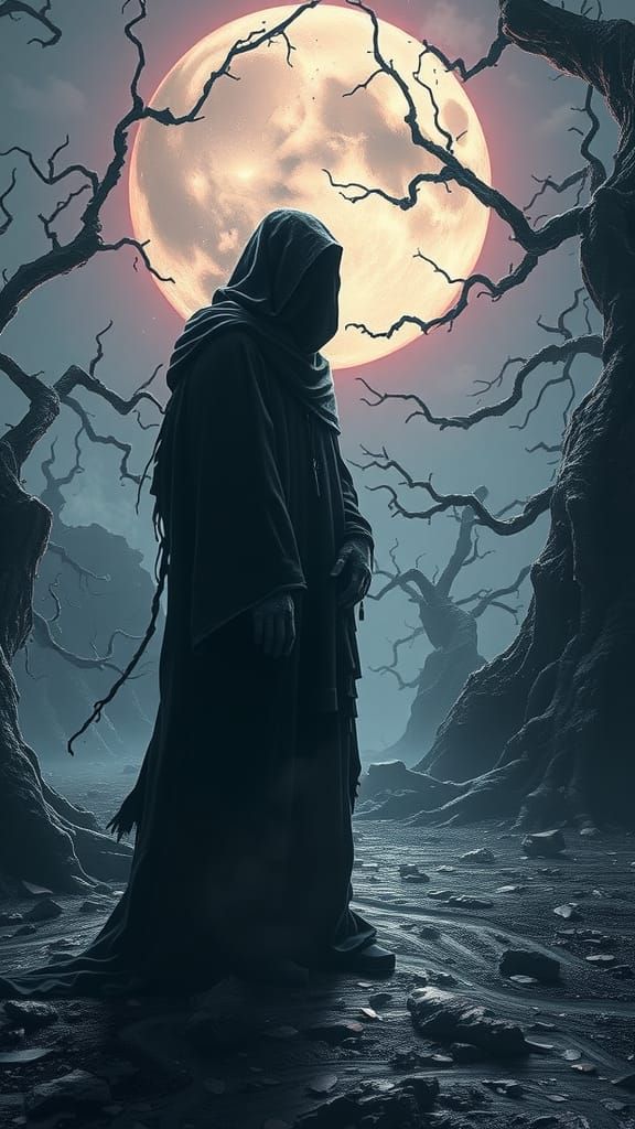 Gothic Shadow Figure Commands Dark Realm