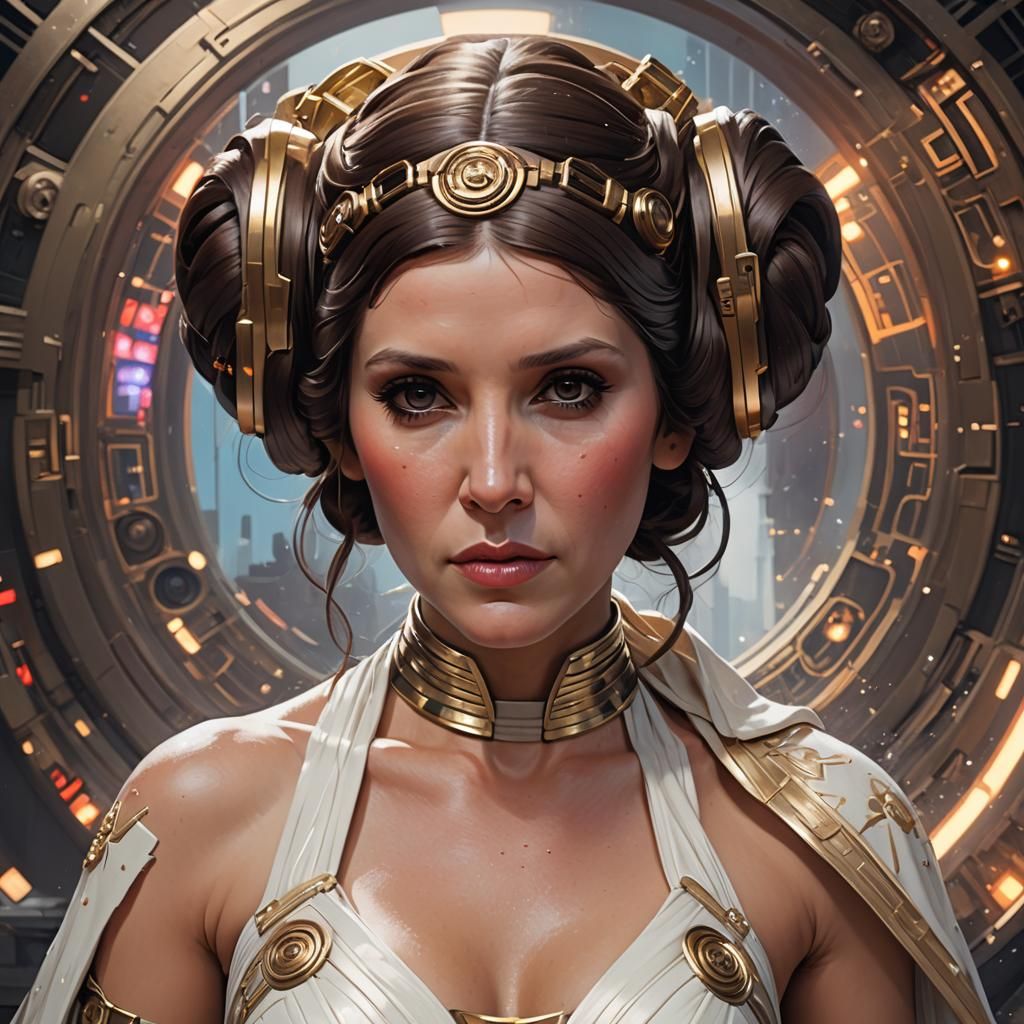 Princess Leia Bikini Portrait in Art Nouveau Style