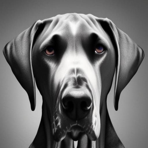 Great Dane dog with proper gray fur& very adorable face