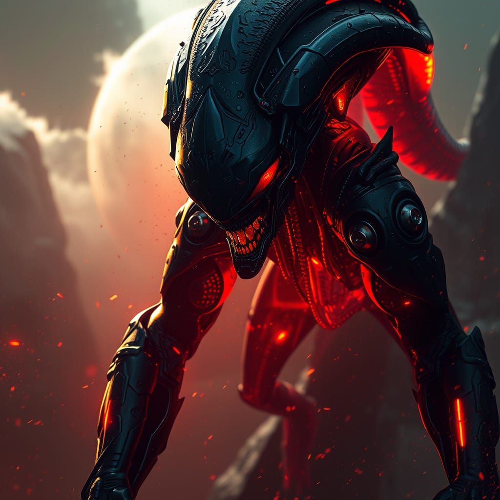 Hyperdetailed Alien Concept Art in Art Nouveau Style