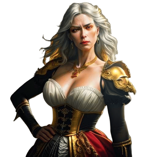 Dramatic Portrait with Gold Jewelry in Baroque Style