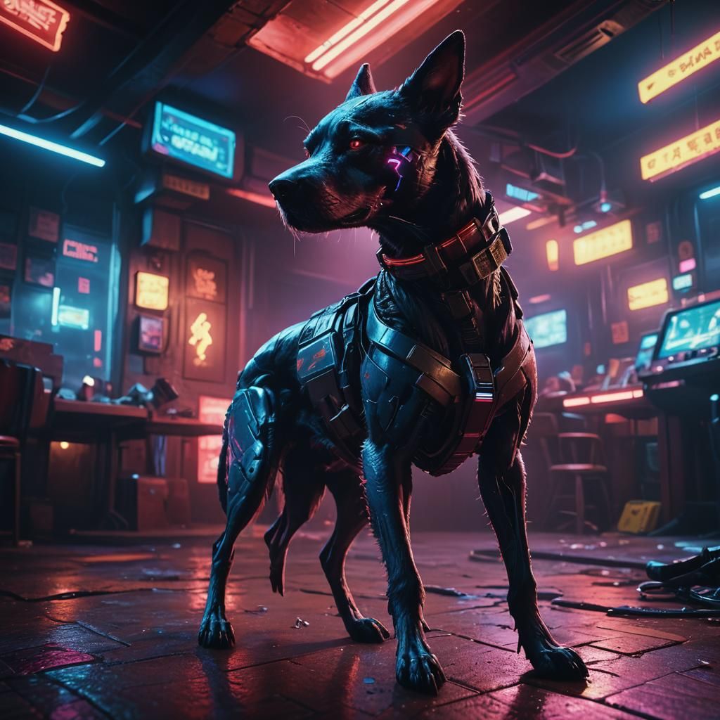 Alien Dog Wanted in Cyberpunk 2099 Tavern