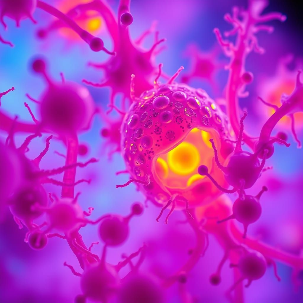 Microscopic Mycoplasma Haemofelis in Bioluminescent Style