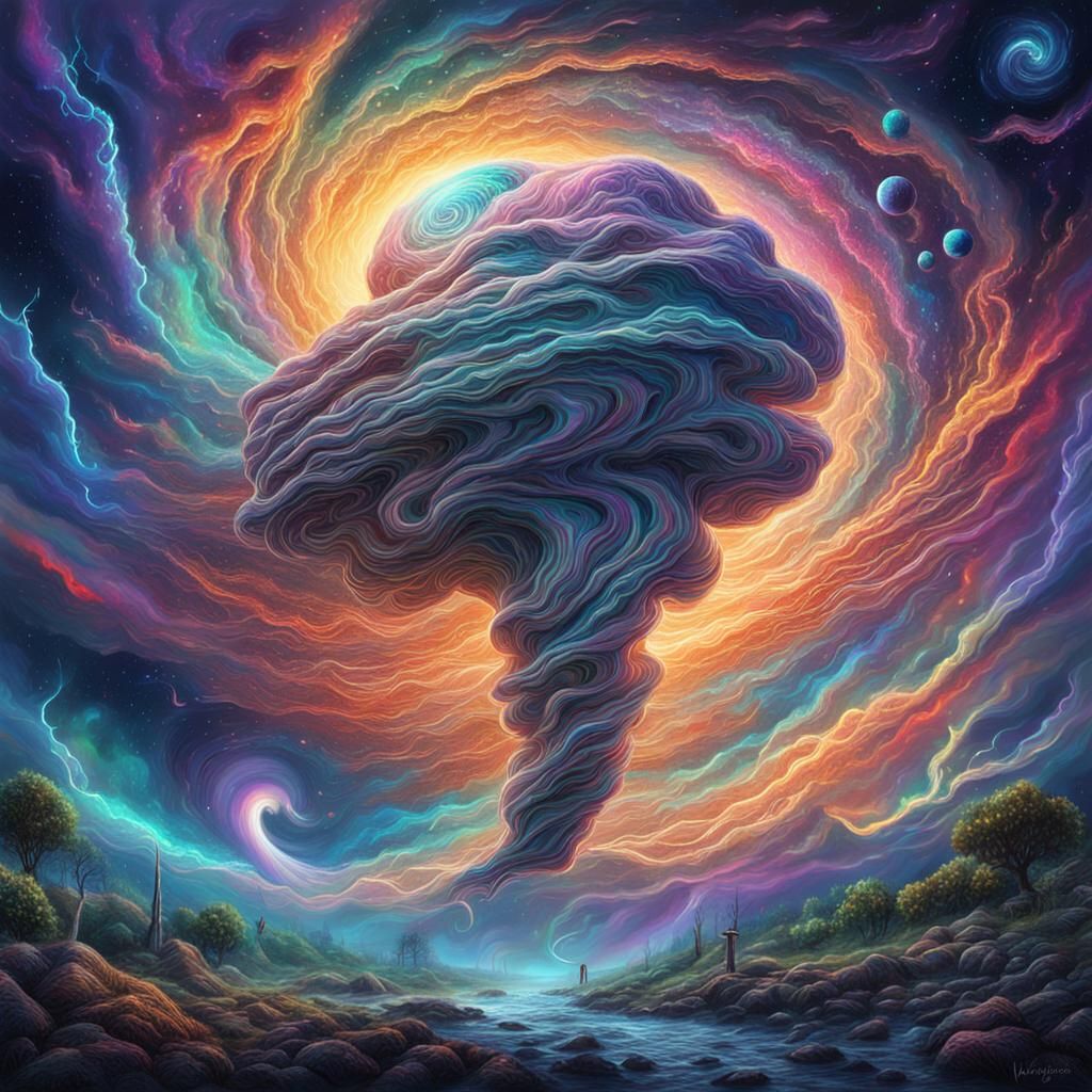 Astral Tornado: A Holographic Cosmic Illustration