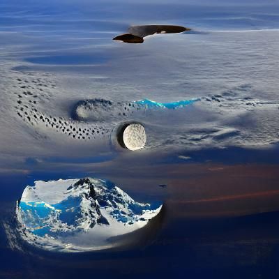 Antarctic Landscape Under Pale Moonlight