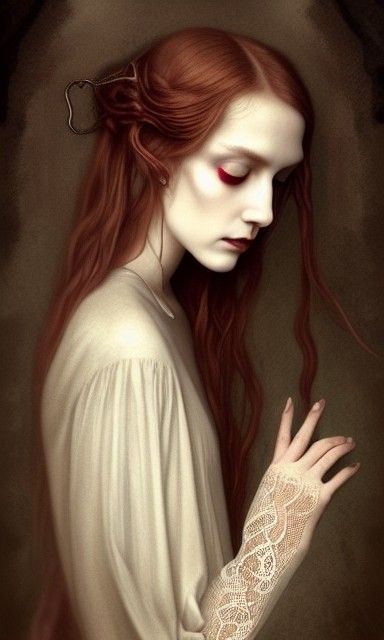 Ethereal Haunted Portrait in Rococo Style