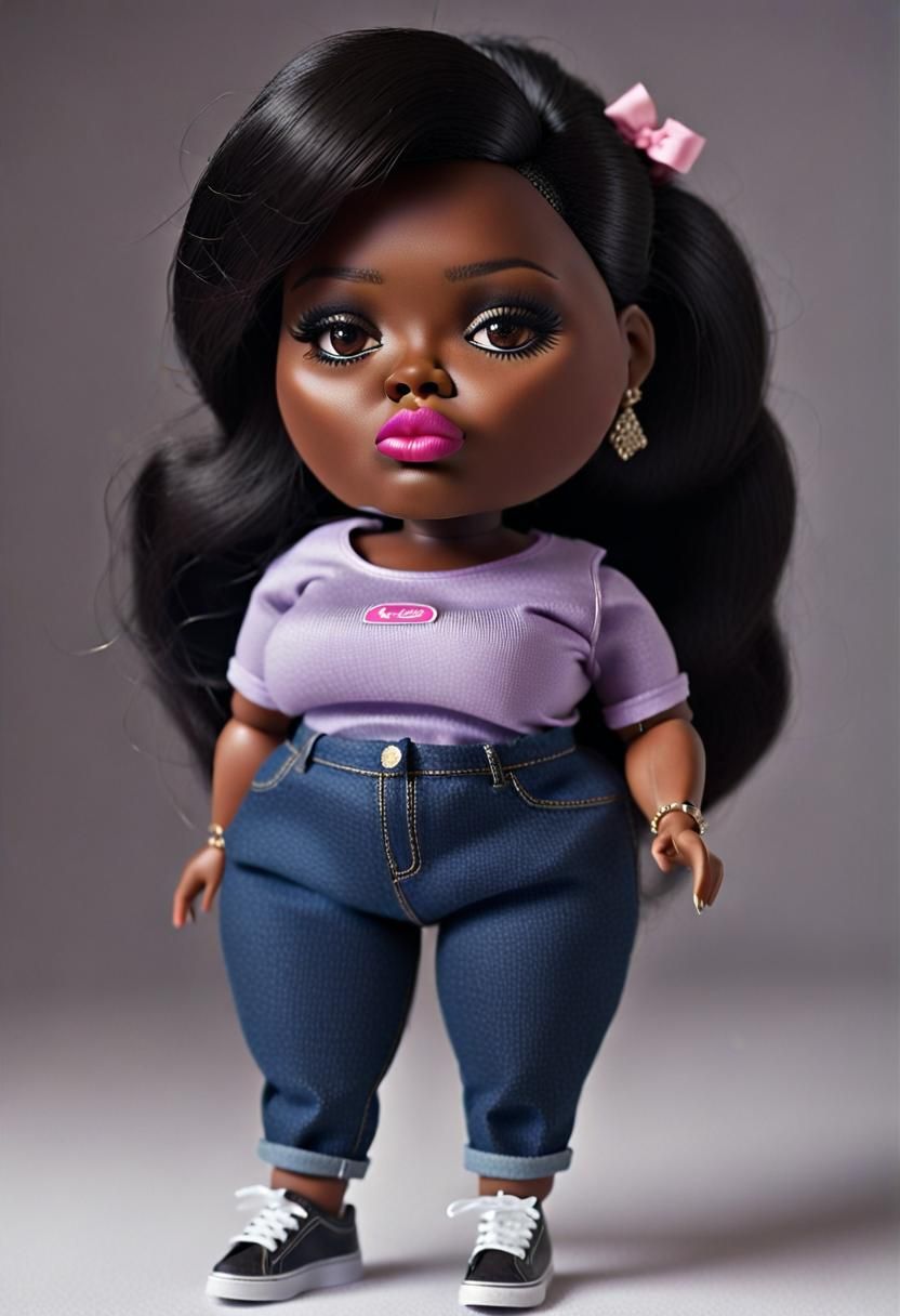 Alternative Plus-Size Doll with Grumpy Expression