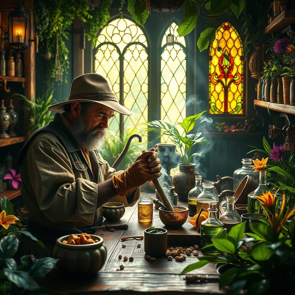 Galenic Medicine Crafted in a Whimsical Apothecary