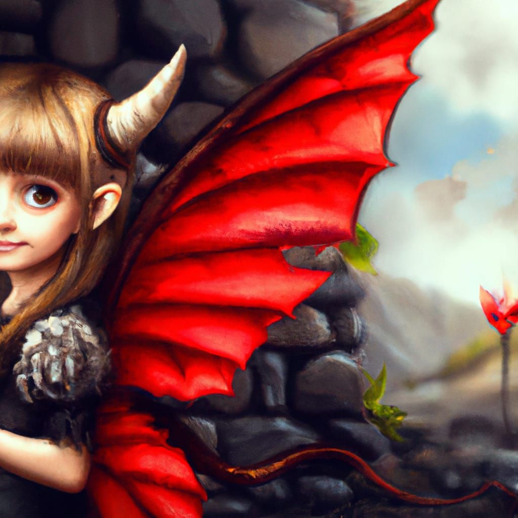 Red-Skinned Demon Girl in Armor: Photorealistic Portrait