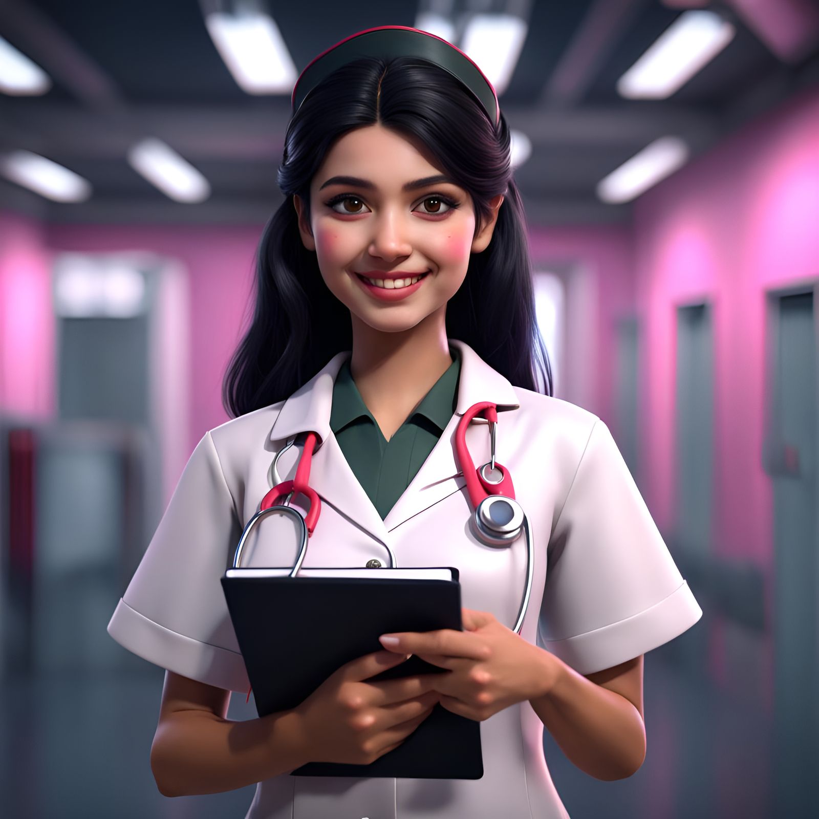Pakistani Teen Girl as Nurse: Fantasy Concept Art
