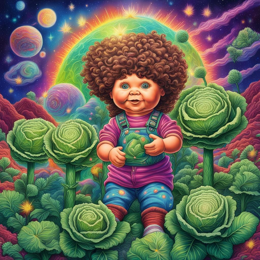 Cosmic Cabbage Patch Kids in Astral Marijuana