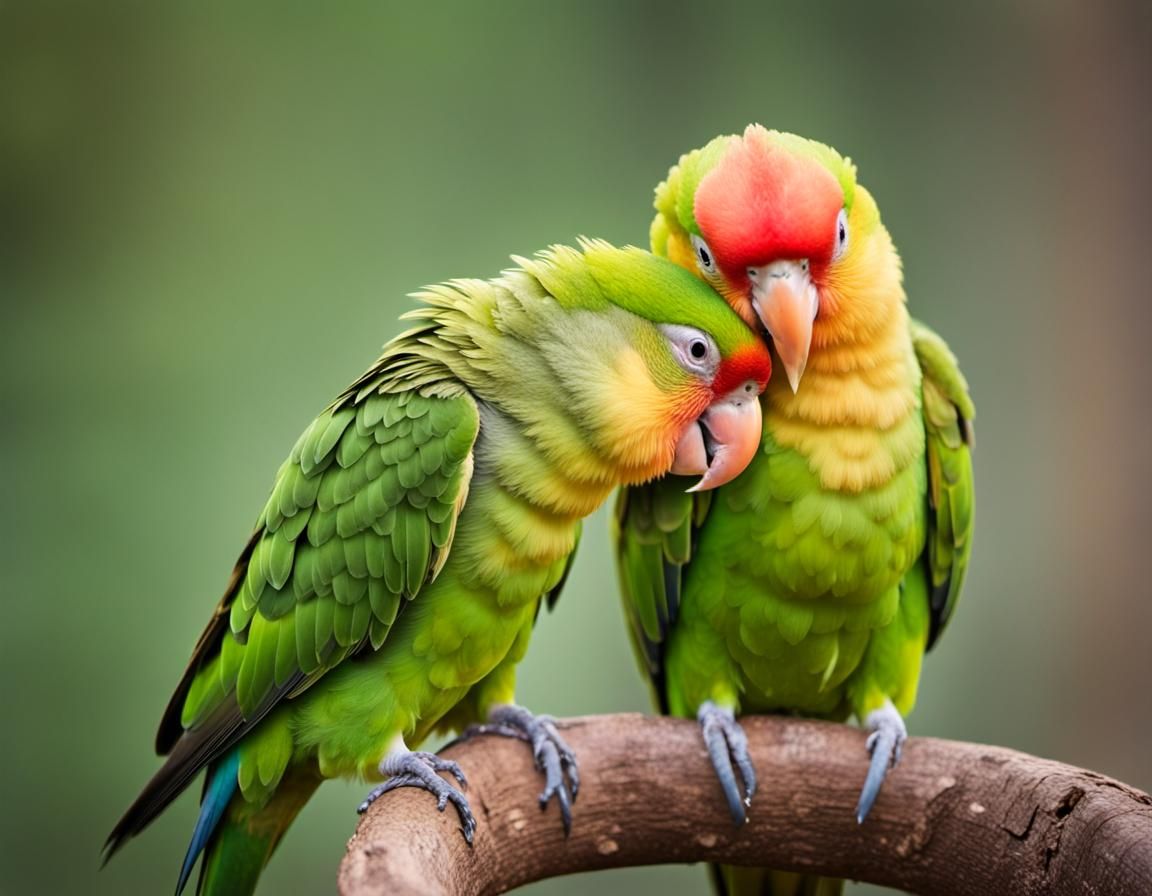 Lovebirds Preening: Nature Wildlife Photography