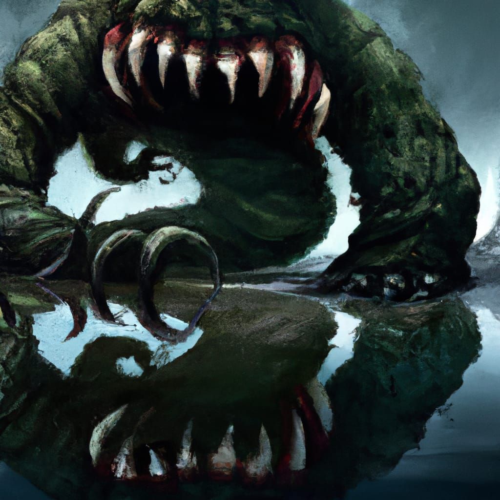 Giant creature in the lake