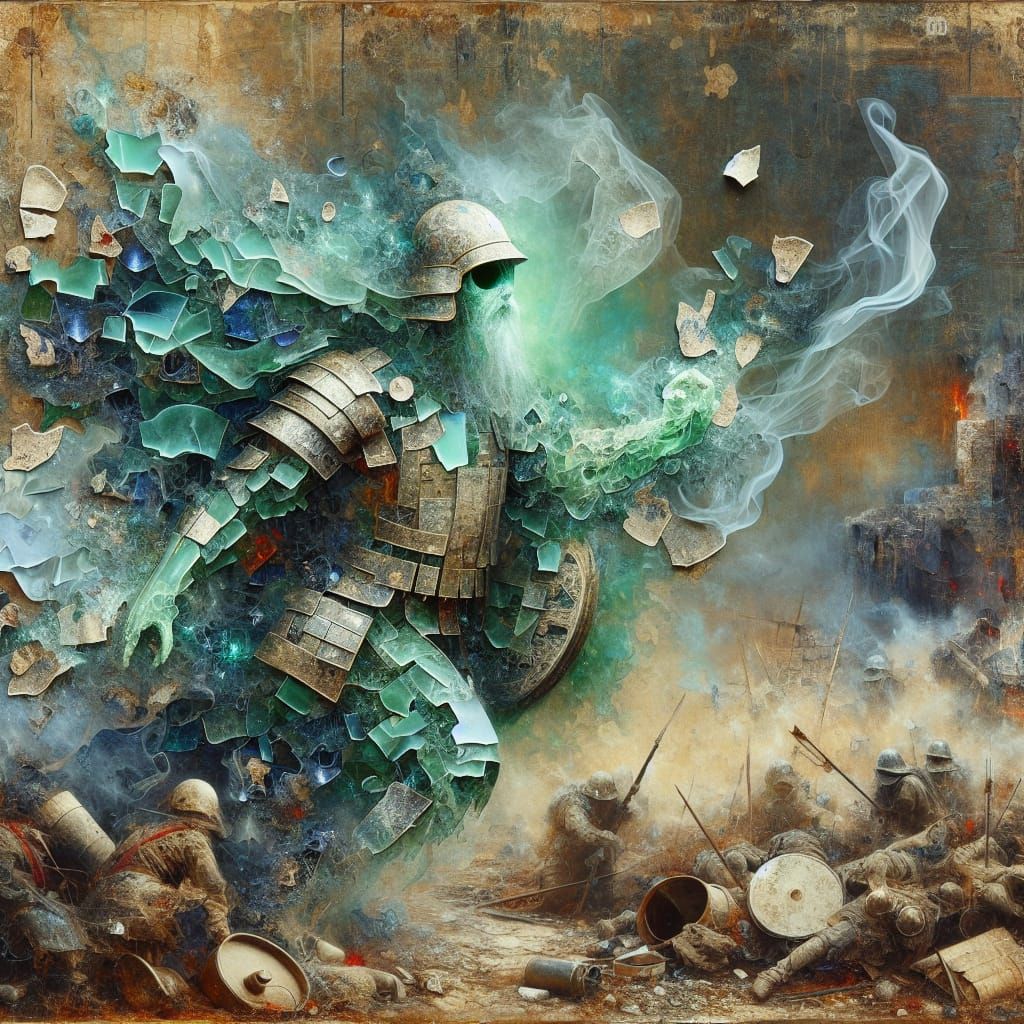Ghost Warrior in Shattered Ceramic Armor on Battlefield
