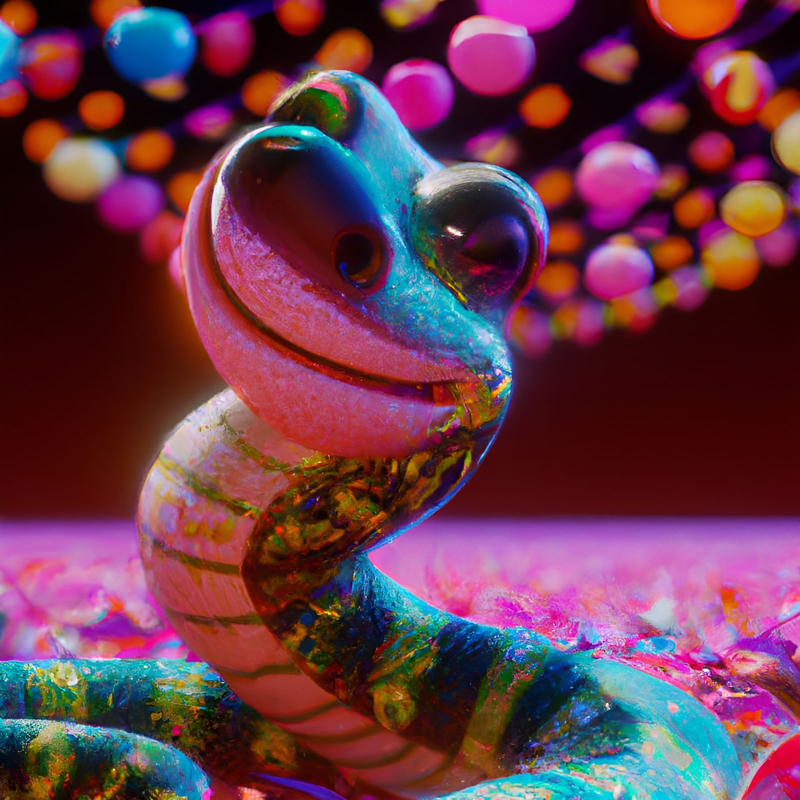 Adorable Disco Dancing Snake in 3D