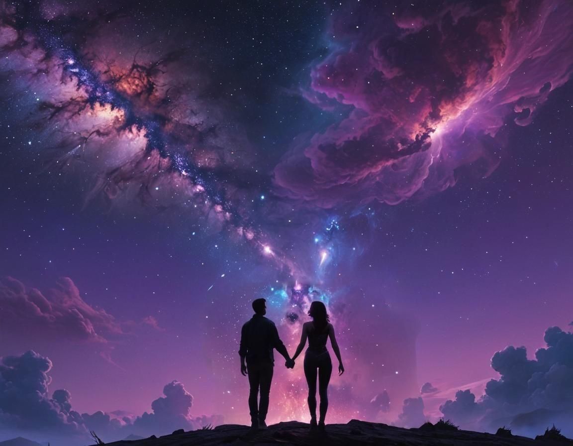Celestial Lovers in a Cosmic Dance