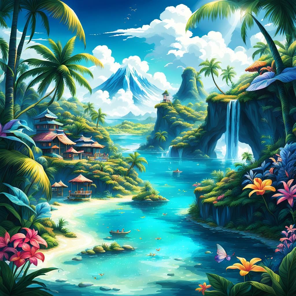 AI's Vision of a Magical Paradise