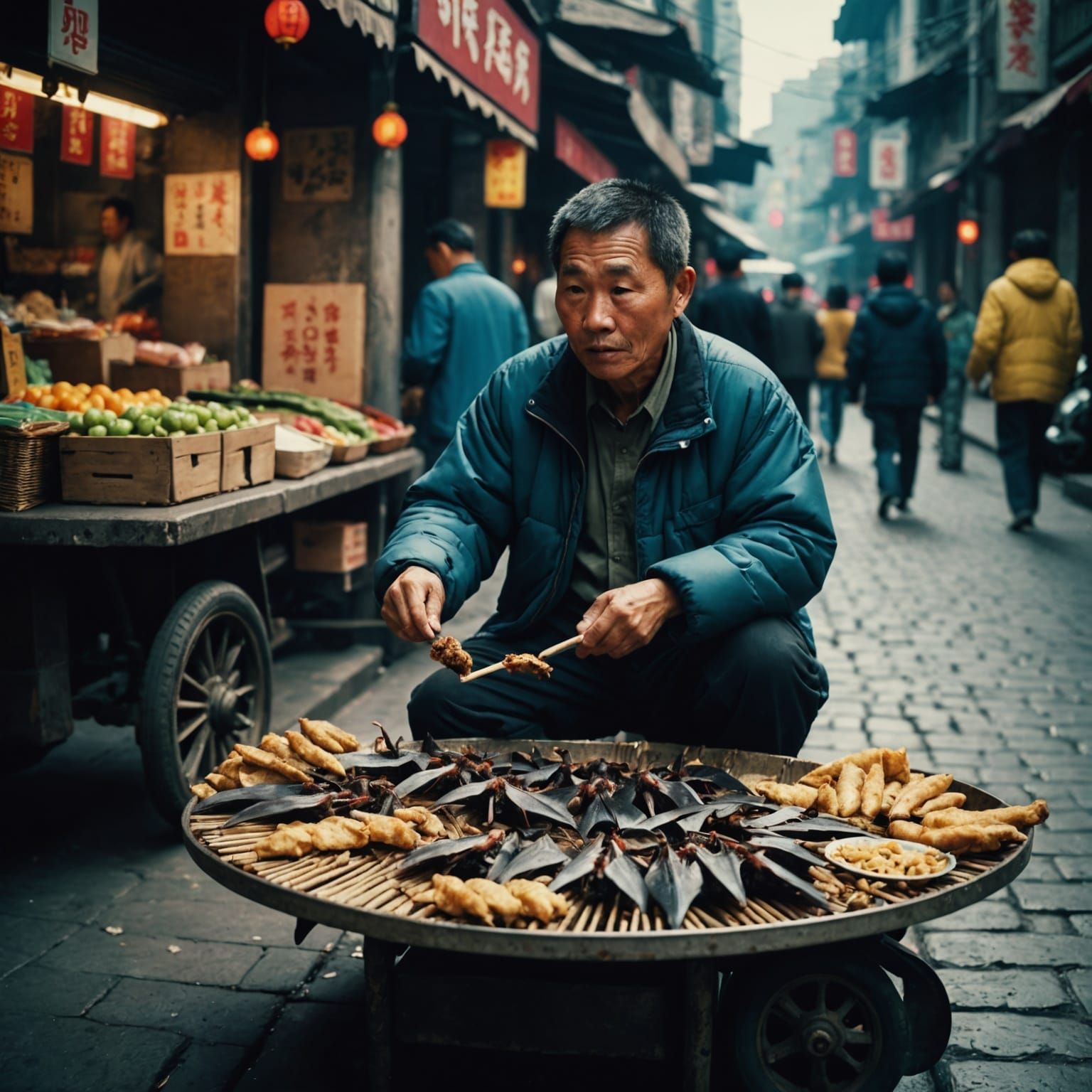 Cinematic Street Food Scene in China