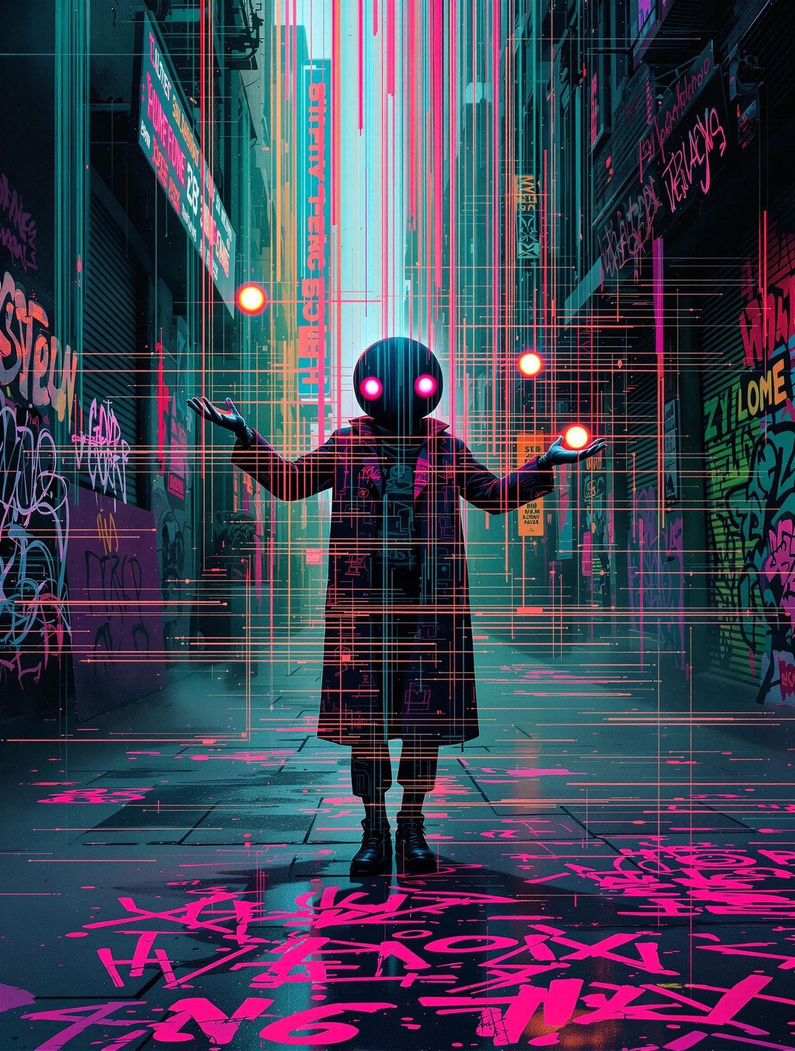 In the style of glitch art. Severe glitch interference with ...