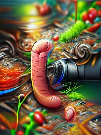 Detailed Digital Illustration of a Worm in 8k