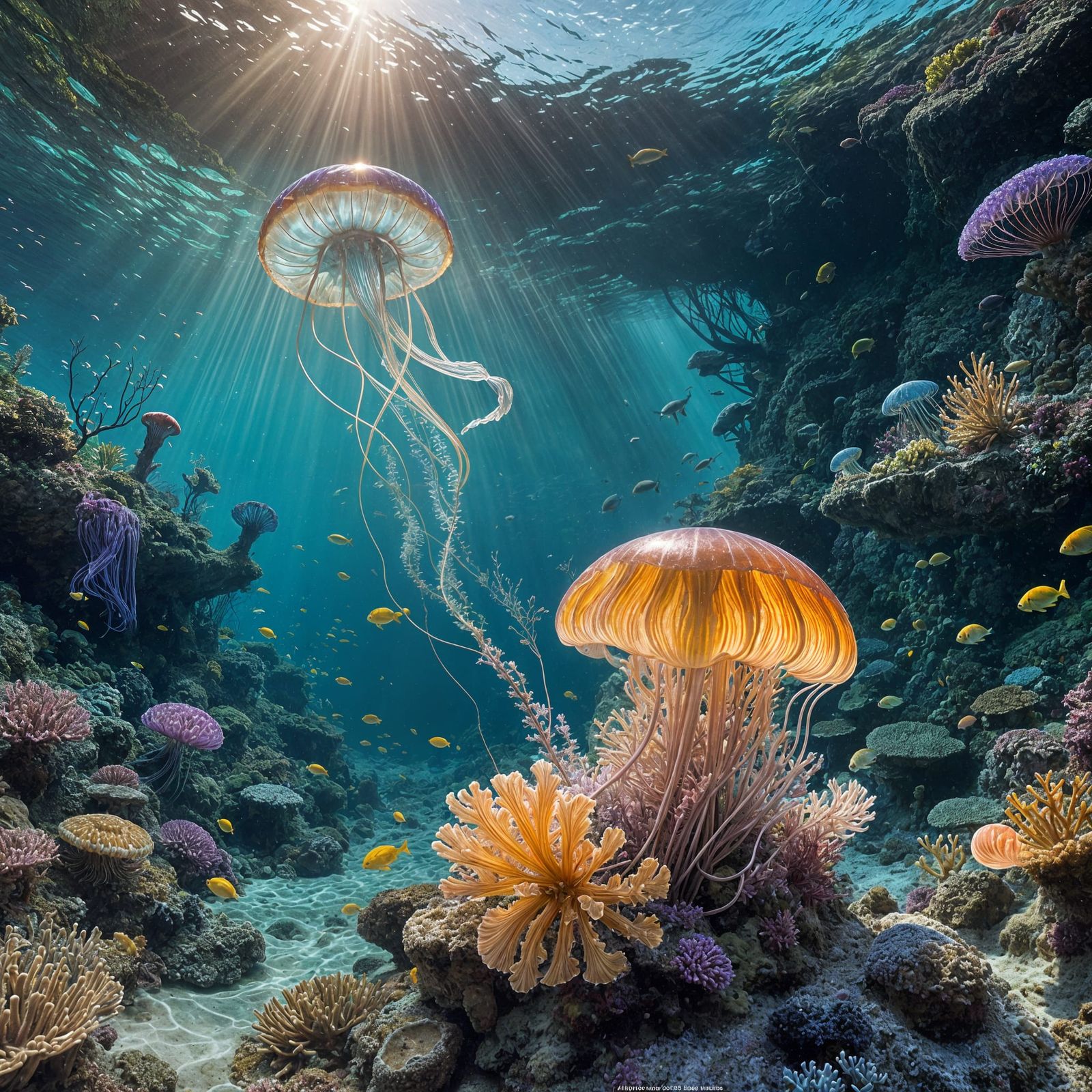 Beneath Caribbean Ocean Waves in Vibrant Colour