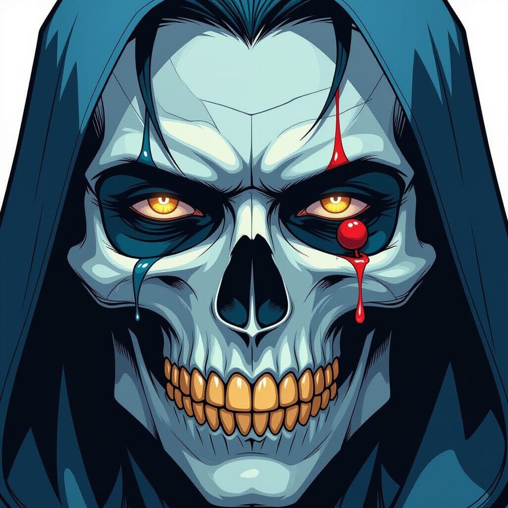 Hades: Piercing Gaze in Comic Book Art Style