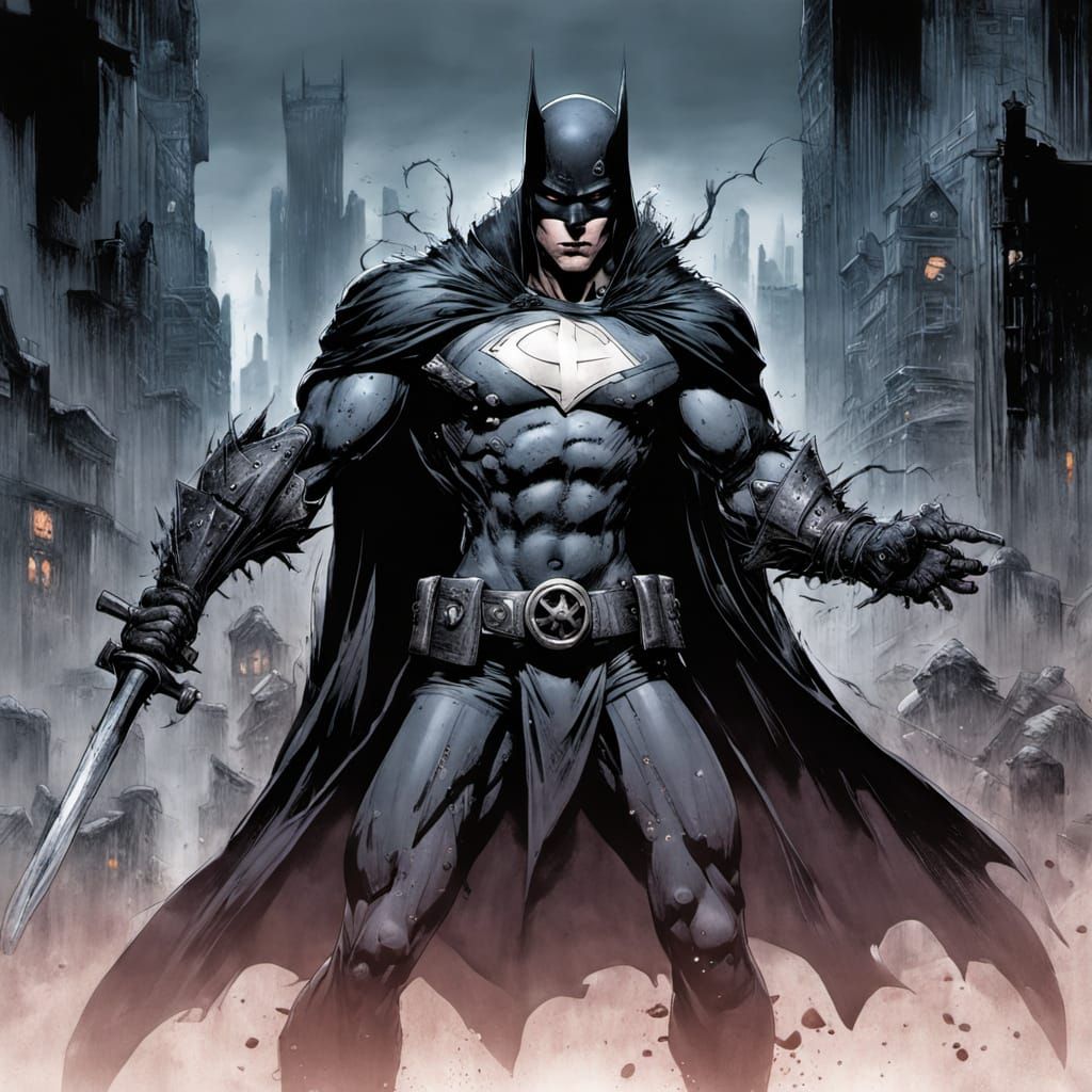Grimdark Character Portrait in Comic Art Style