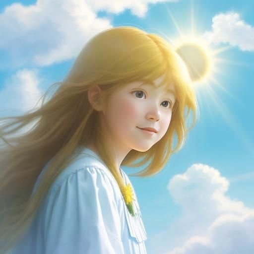 Heavenly Sunshine Beams Through Divine Clouds