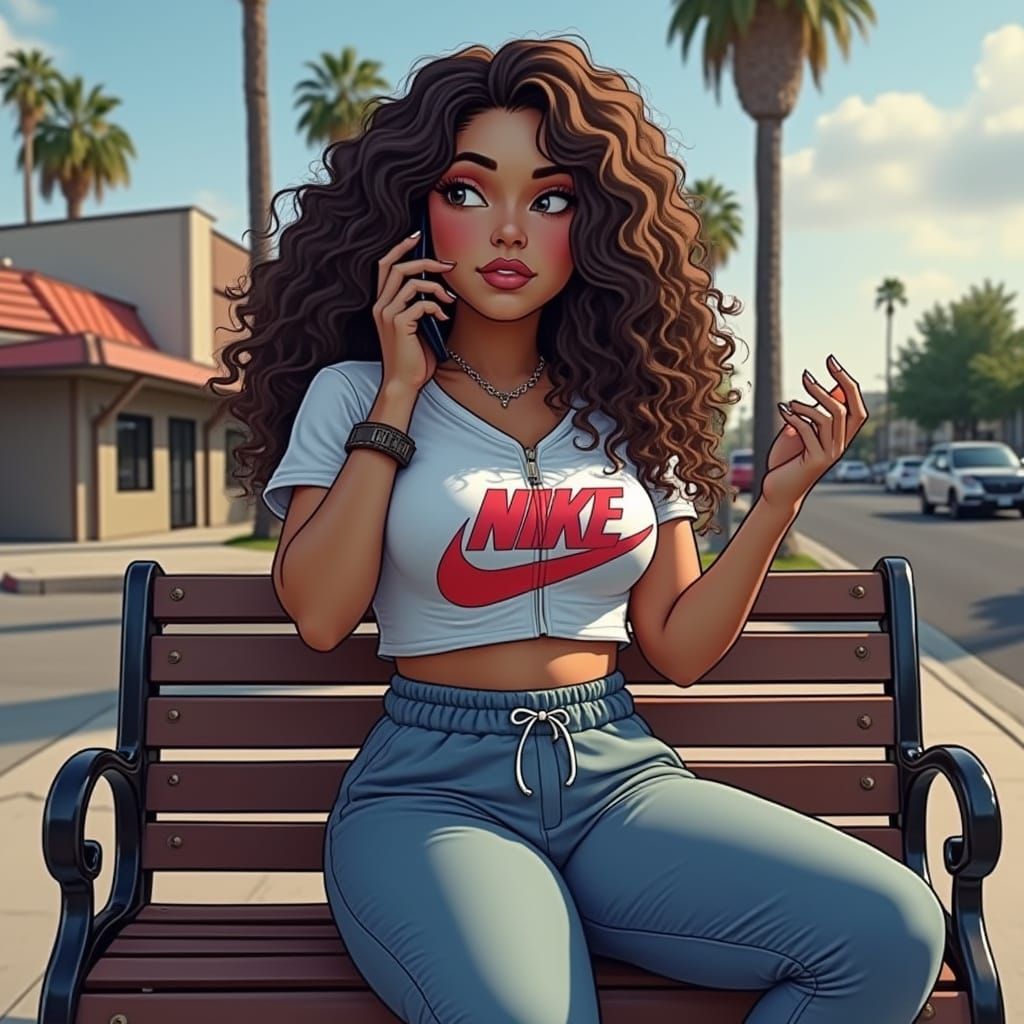 Hyper-Realistic Chibi Woman in Boondocks Style