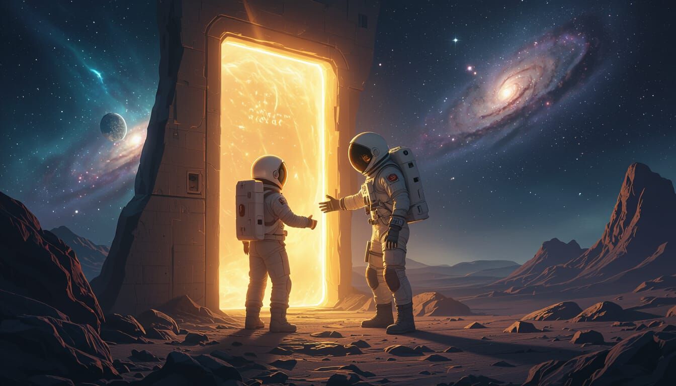 Astronaut's Alien Encounter: A Sci-Fi Video Game Cover