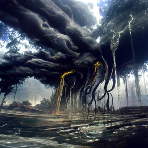 Eldritch God Descends in Lightning Storm