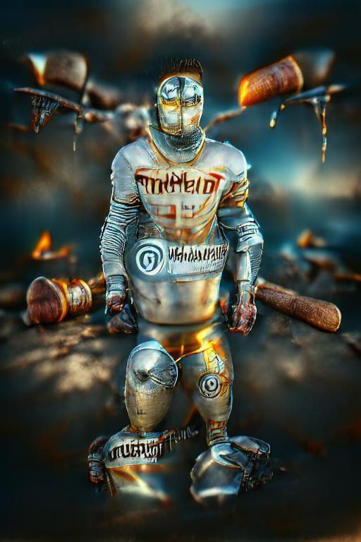 Steampunk Robot in Rusty Industrial Setting