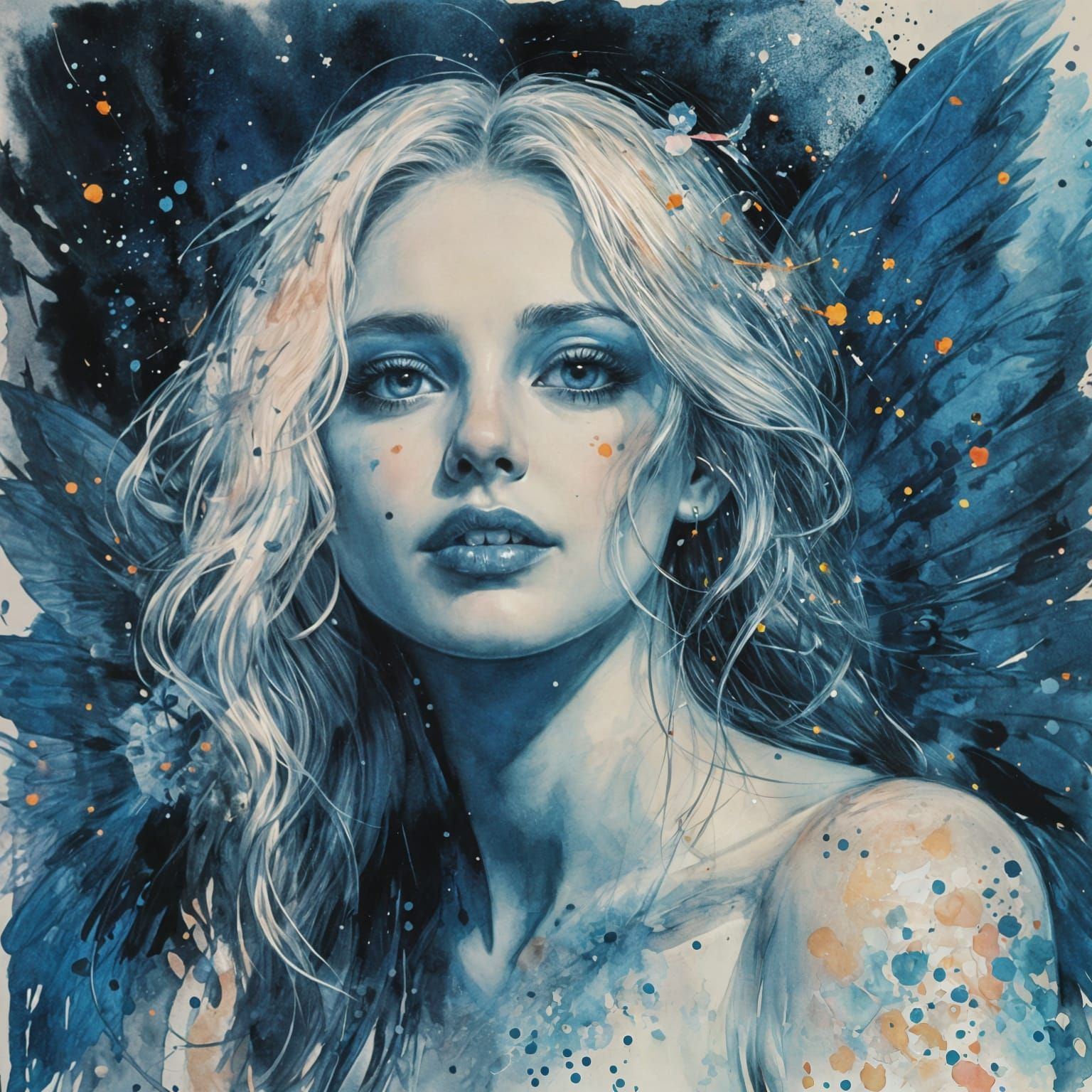 Impressionistic Fairy Queen with Sparkling Wings and Vibrant...