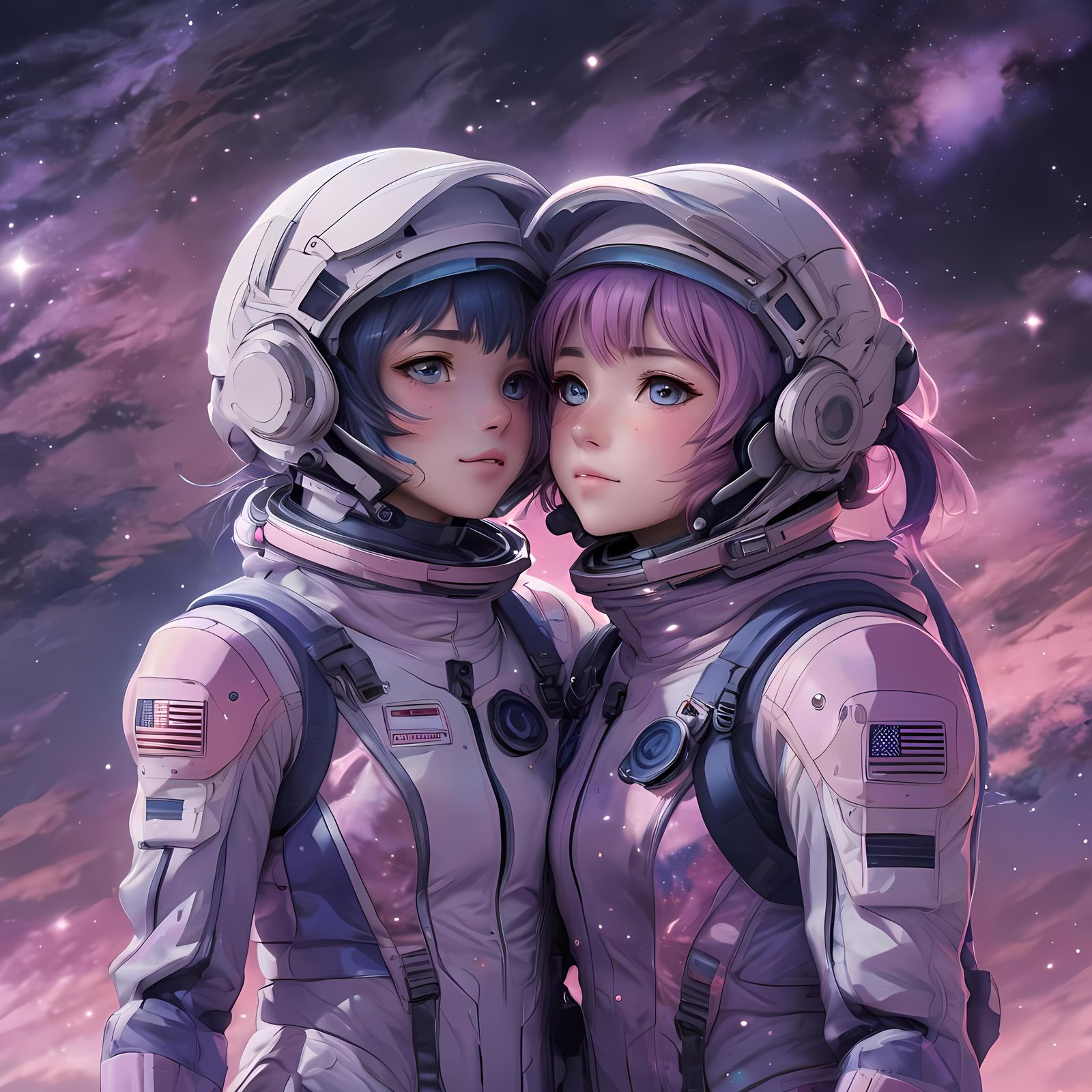 Anime Girls in Spacesuits: A Cel-Shaded Embrace
