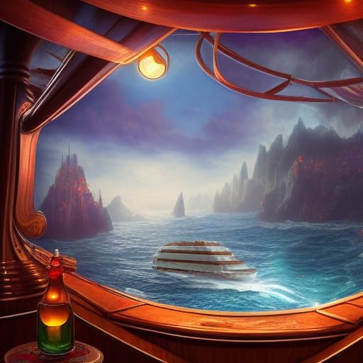 Fantastical Cruise Dinner: Detailed Matte Painting