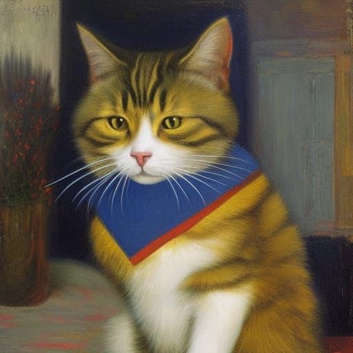 Abstract Cat and Mouse, Detailed Digital Art