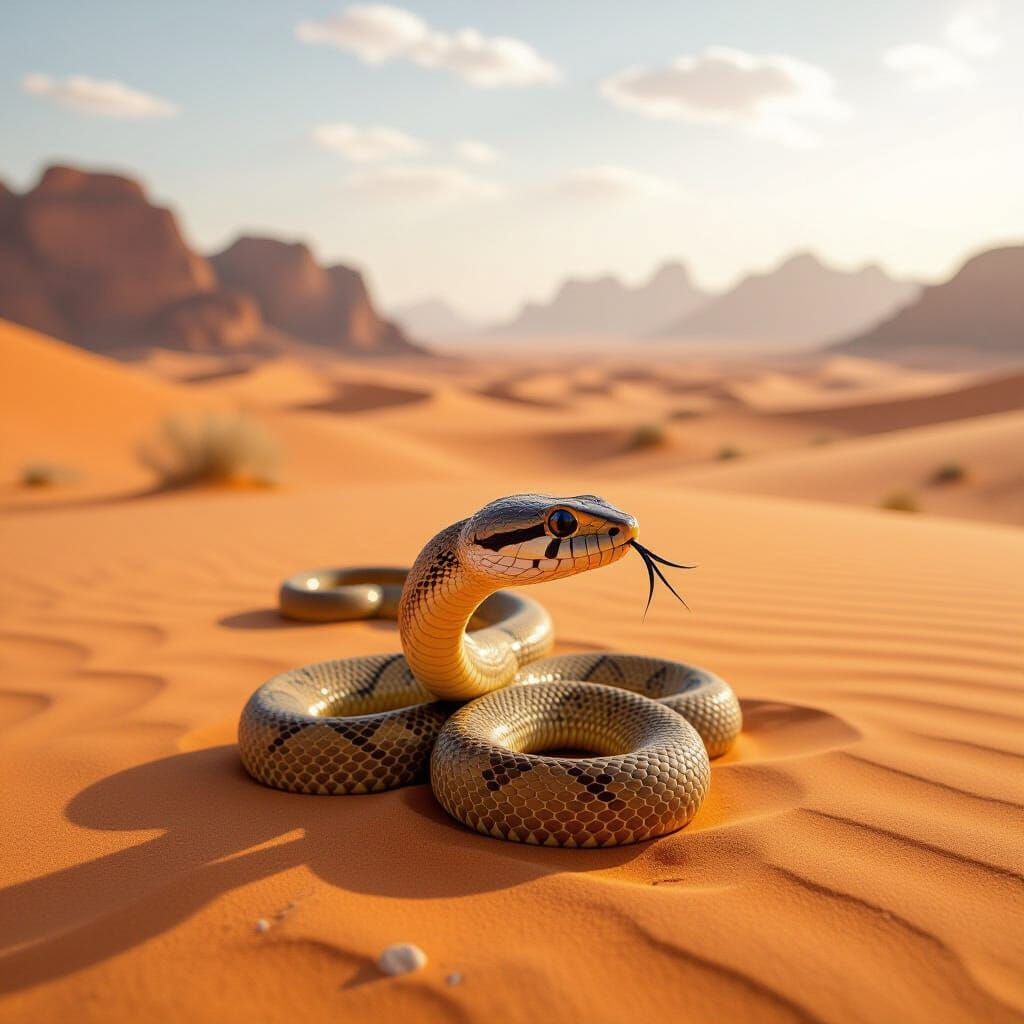 Snake in Desert Landscape