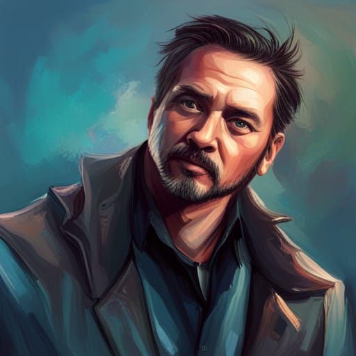 Hyperrealistic Panda Man Portrait in Splash Art Style