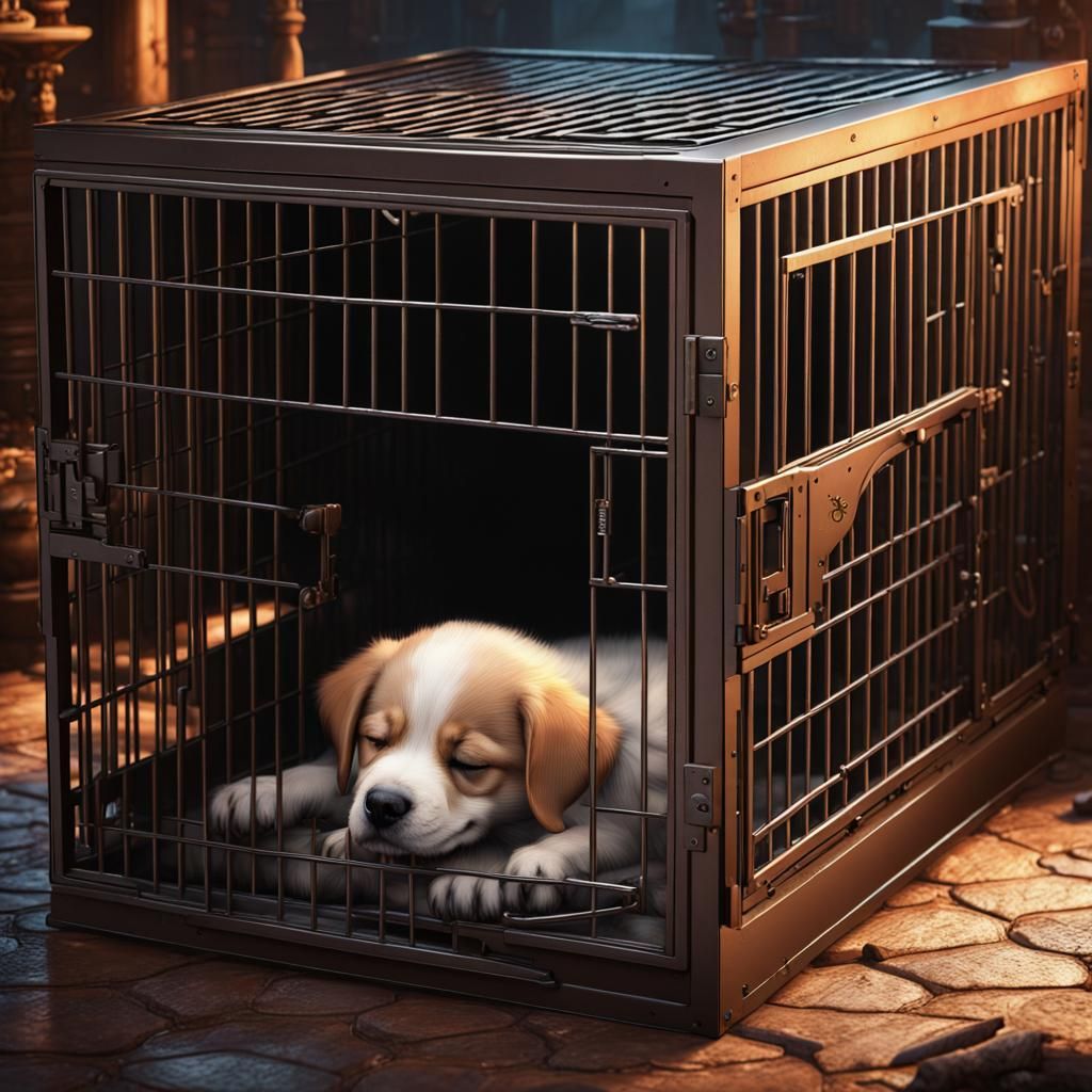 Puppy Dreams in a Cozy Crate
