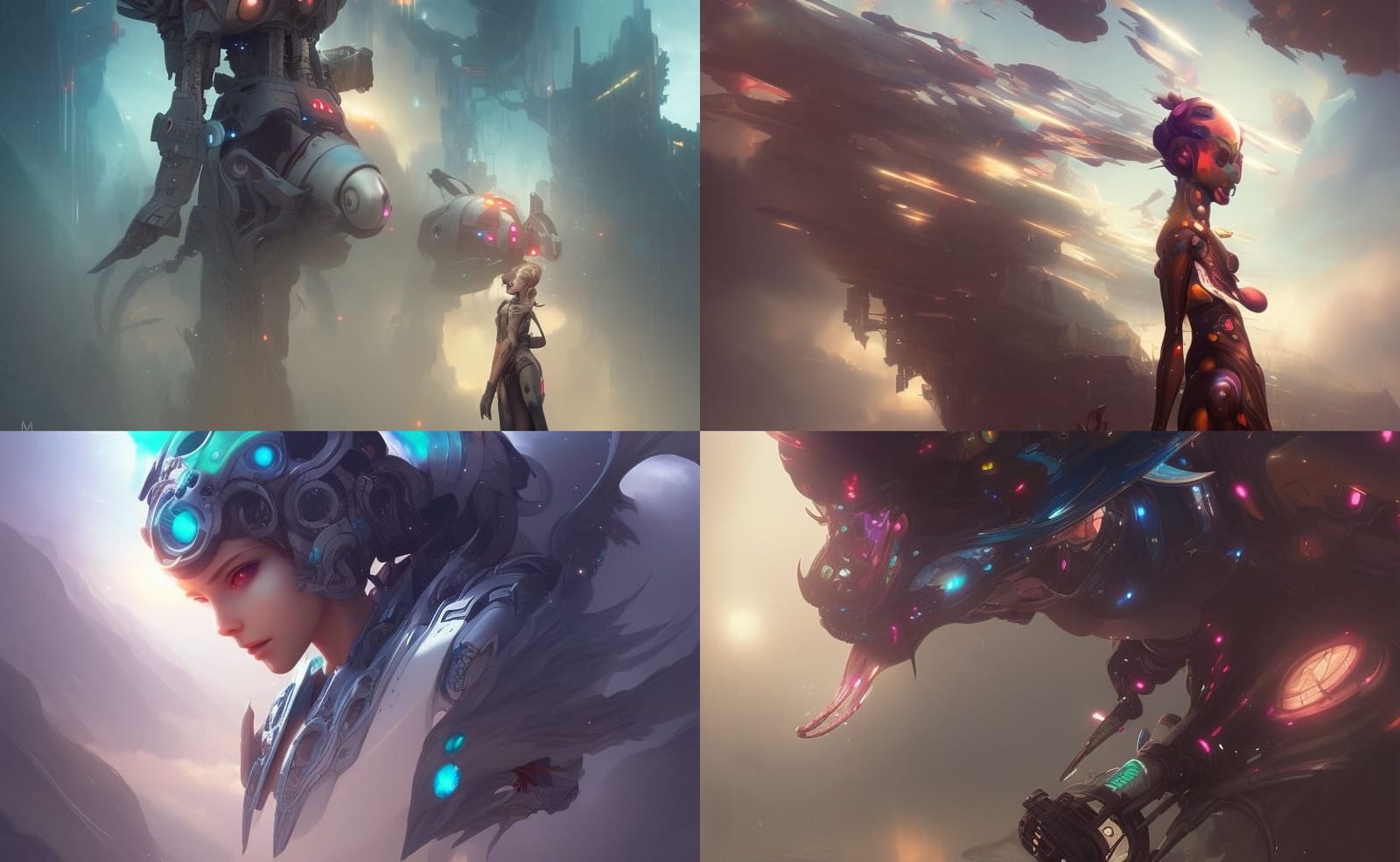 Biopunk Angelic Mecha Exosuit in Digital Art