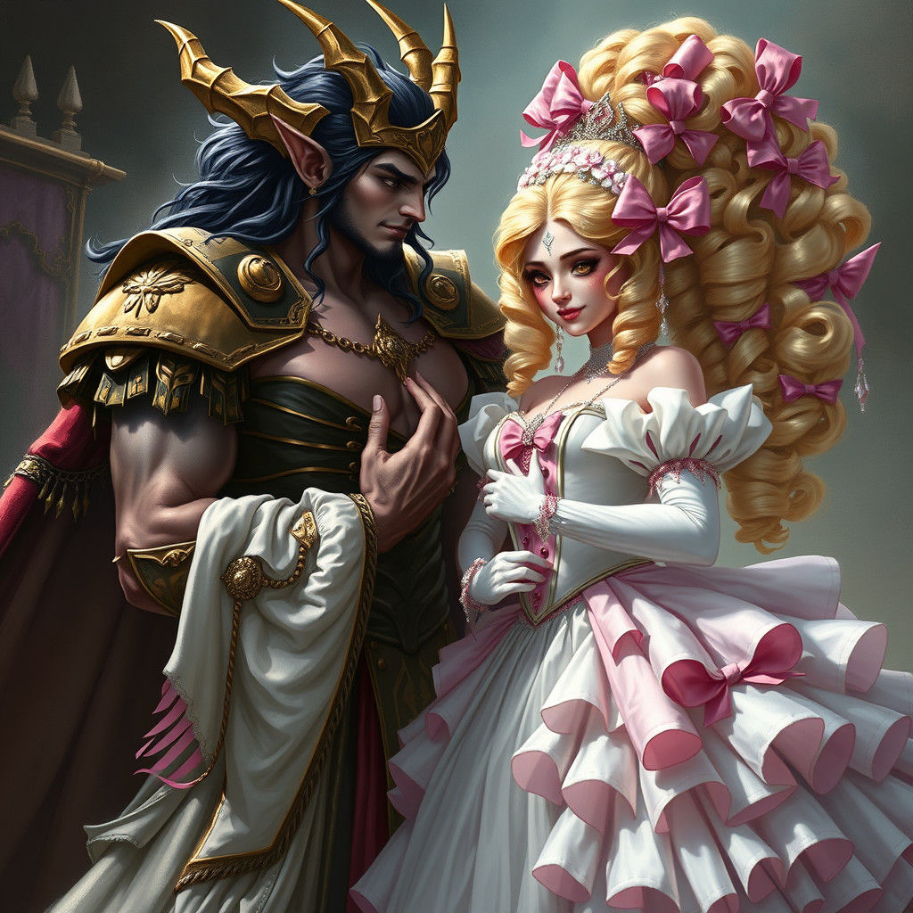 Demon King Buttons Corset: Fantasy Art